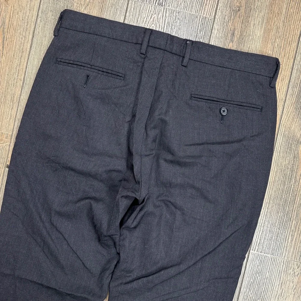 J.Crew Bedford Dress Pants Mens 33x32 Gray 100% Wool Flat Front Trousers